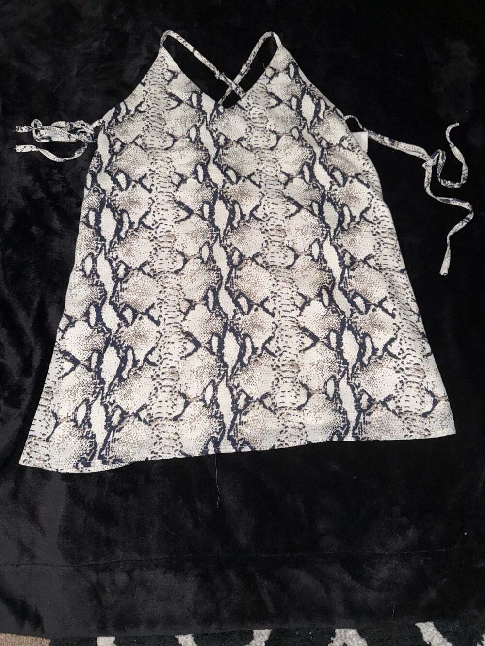 TOBI Womens Tank Top Blouse White Snakeskin
